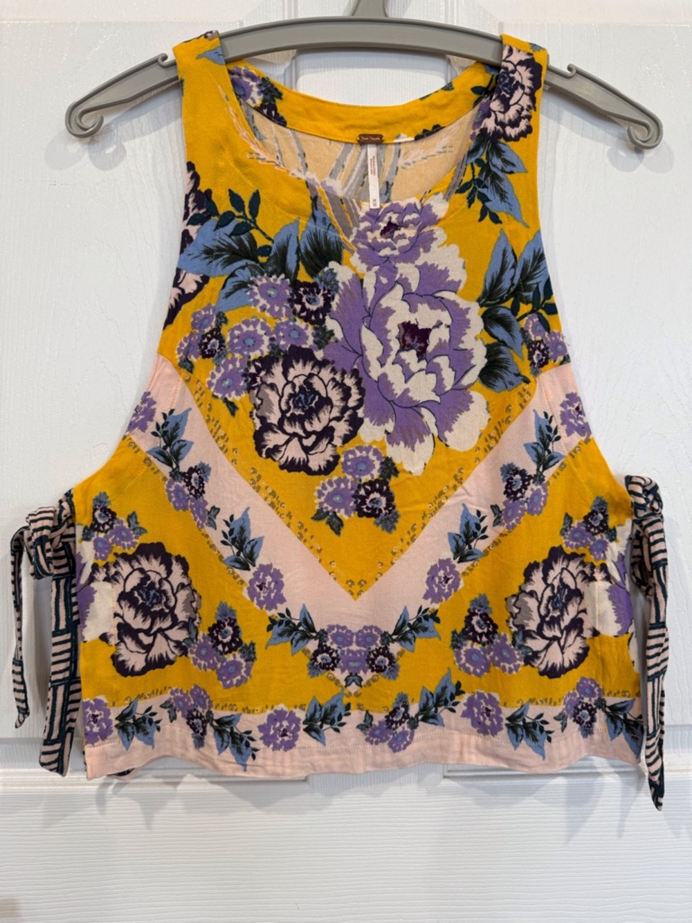 Free People tank style top with side ties beachy festival boho M